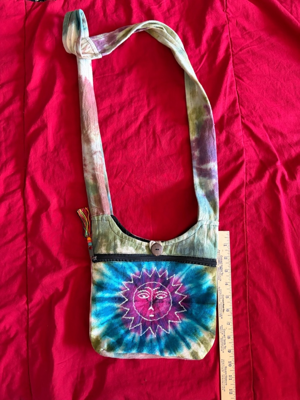 Tie-Dye Sunburst Crossbody Bag in Multicolor
